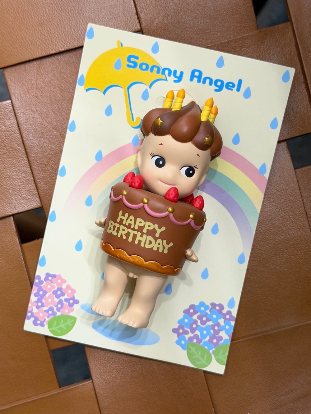 Sonny Angel Chocolate Birthday bear, Flower Poppy, Green bday bear.